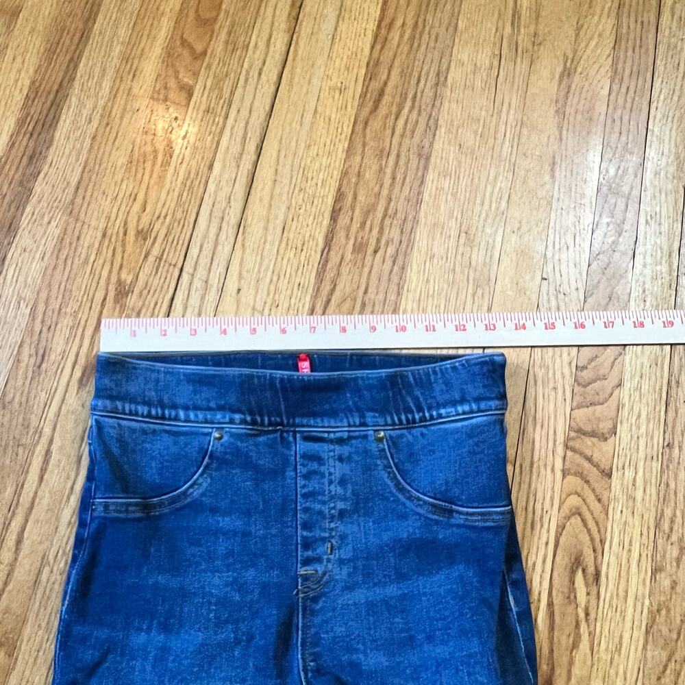 SPANX Jeans Womens Small Skinny Raw Hem Pants Compression Blue - Picture 7 of 10